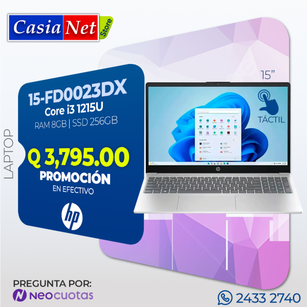 Laptop Hp 15-FD0023DX Core i3 12va