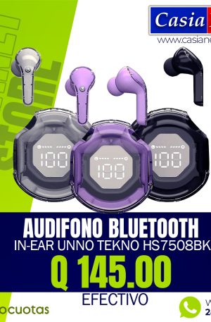 Audífonos In-Ear Unno Tekno HS7508BK Bluetooth Colores TWS con Micrófono