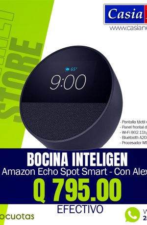 Bocina Inteligente Amazon Echo Spot Smart Negro Con Alexa