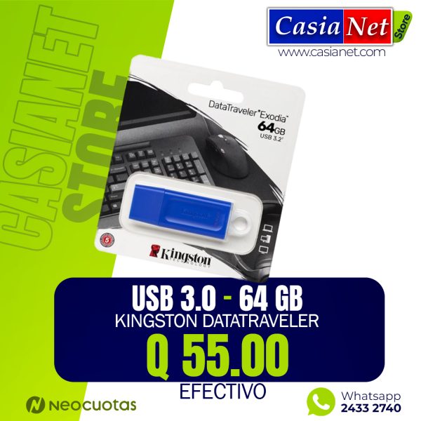 Kingston DataTraveler - Unidad flash USB - USB 3.0 64 GB