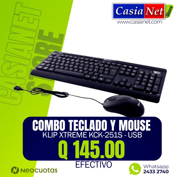 Klip Xtreme KCK-251S DeskMate - Juego de teclado y ratón - USB