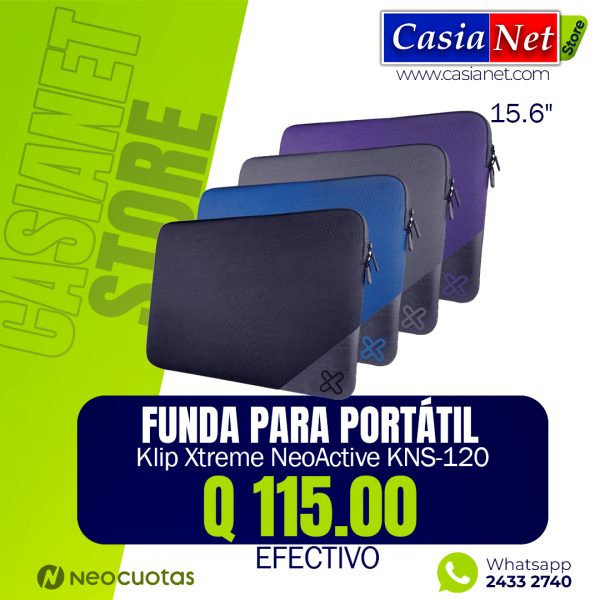 Klip Xtreme NeoActive KNS-120 - Funda para portátil Gris, morado y negro 15.6¨