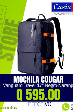 Mochila Cougar Vanguard Travel 17" Negro-Naranja