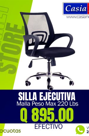 Silla Ejecutiva Malla Peso Max 220 Lbs